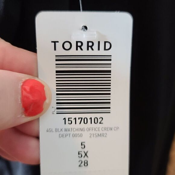 5X 28W Torrid Black Would Rather Be Watching The Office Slim Fit Tee Crew Neck - Picture 5 of 6